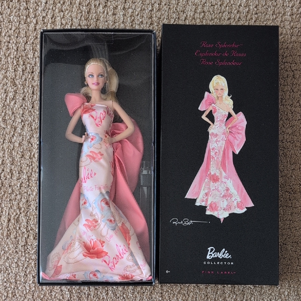 NIB Barbie Collector Pink Label Rose Splendor Doll